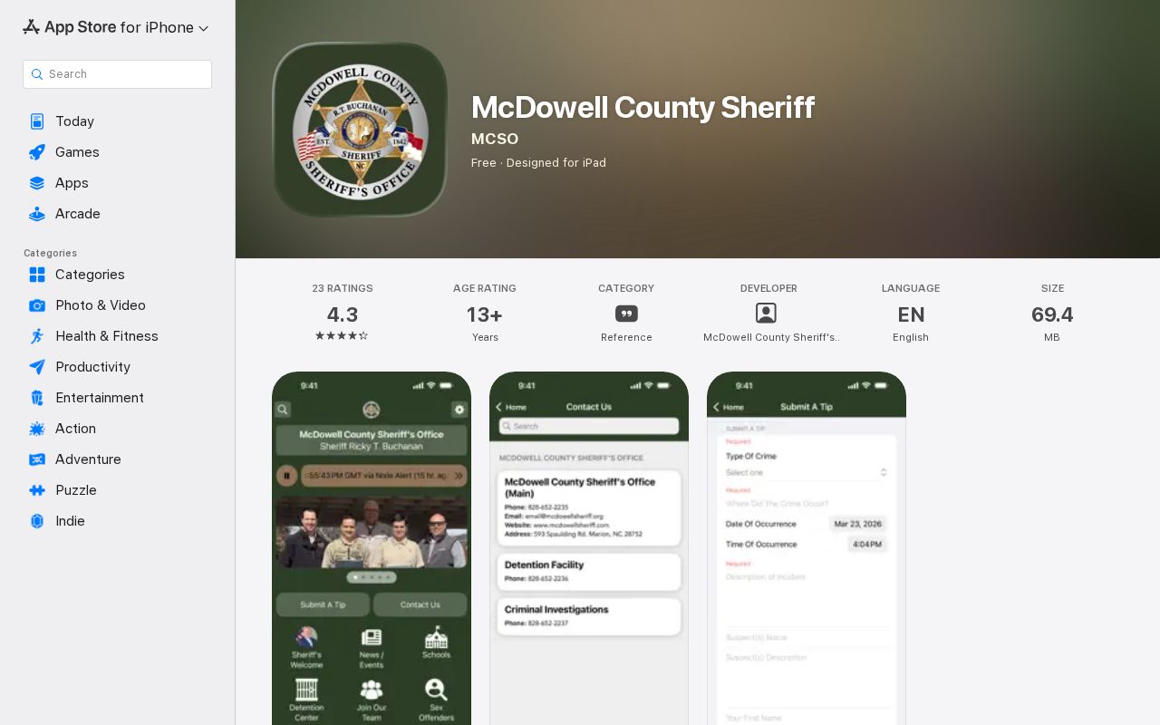 Mitchell County 24-hour release check through the McDowell Sheriff app