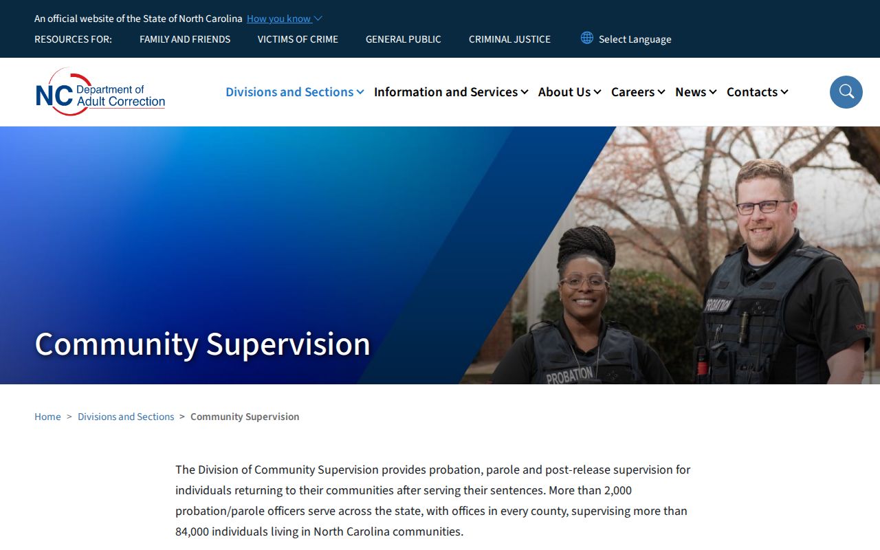 NCDAC Community Supervision release records for Mitchell County
