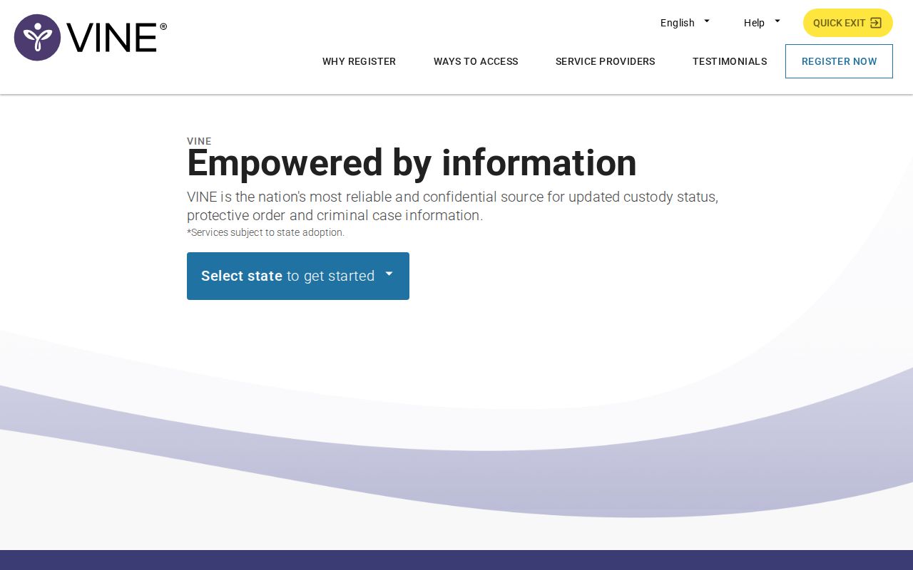 Mitchell County VINELink inmate check search screen